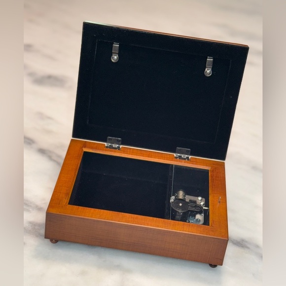 Wood Jewelry Trinket MUSIC Box with Frame - Picture 1 of 5